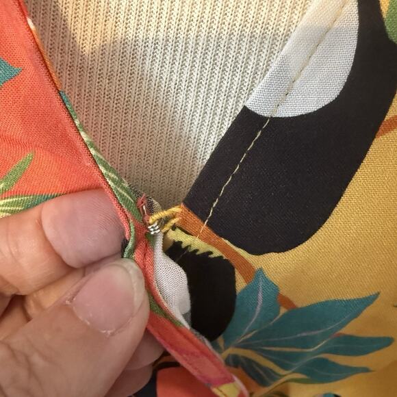 Farm Rio Wrap Shirt Sz Small Tropical Toucan Beaded Tassels Boho Career Casual - Picture 7 of 16